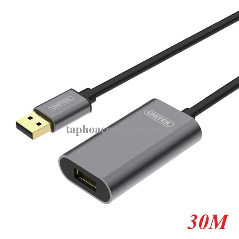Unitek 98738 Y-275 30M Màu Xám Cáp USB 2.0 nối dài + cổng cấp nguồn 5V 30098738